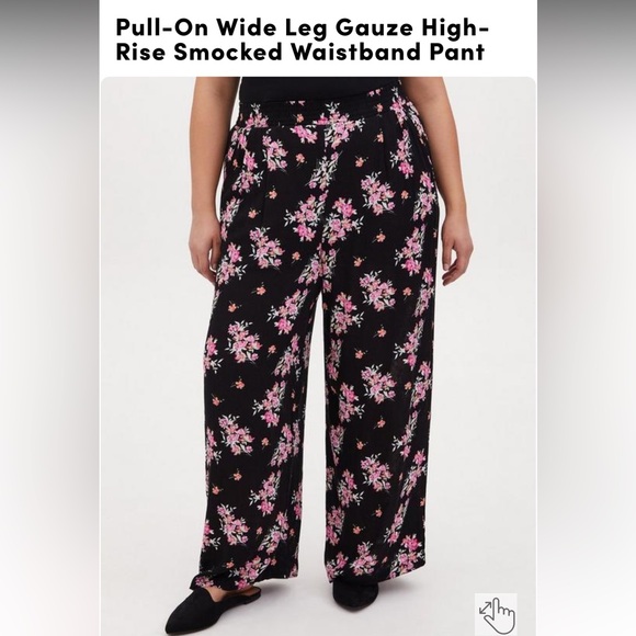 torrid Pants - Torrid Floral Gauze Wide Leg Pants